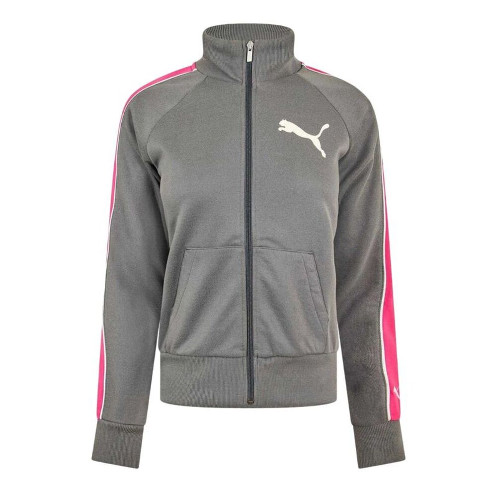 Puma Womens/Ladies Striped Track Jacket / Gray/Pink